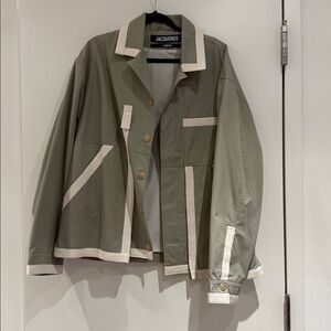 Jacquemus Olive Jacket with Ivory Accents